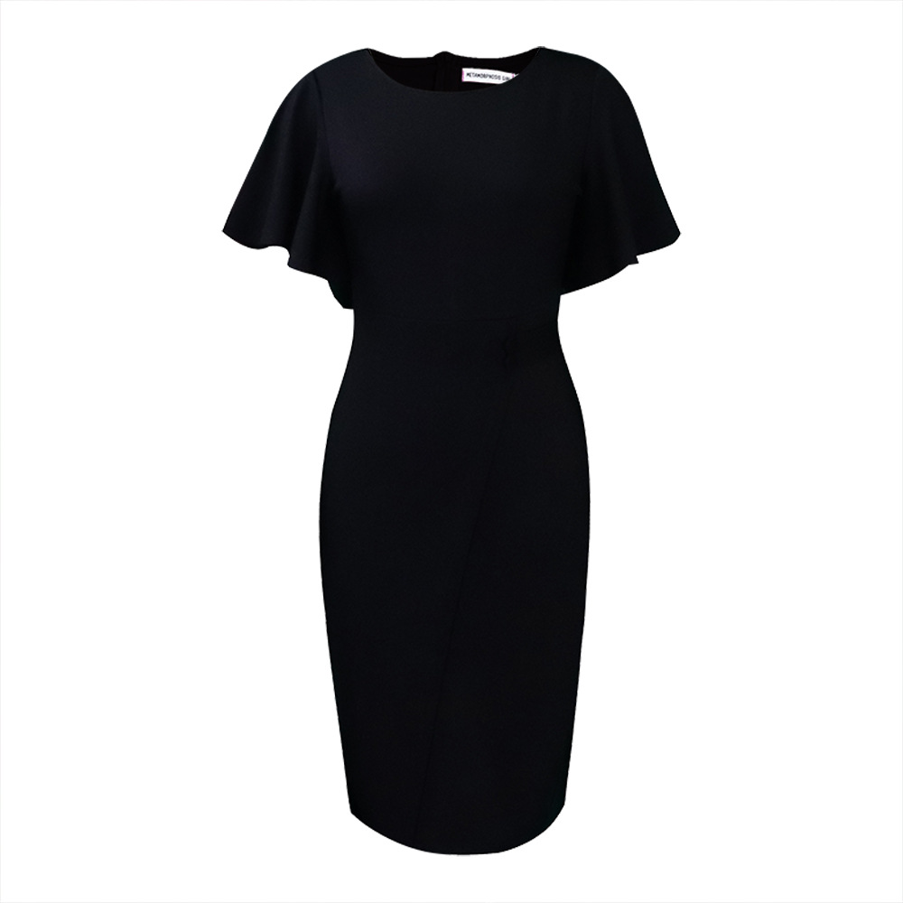 Plus Size Womens Pencil Skirt Elegant Ruffle Sleeve Bodycon Fit Fashionable for Office Wear Wholesale Available
