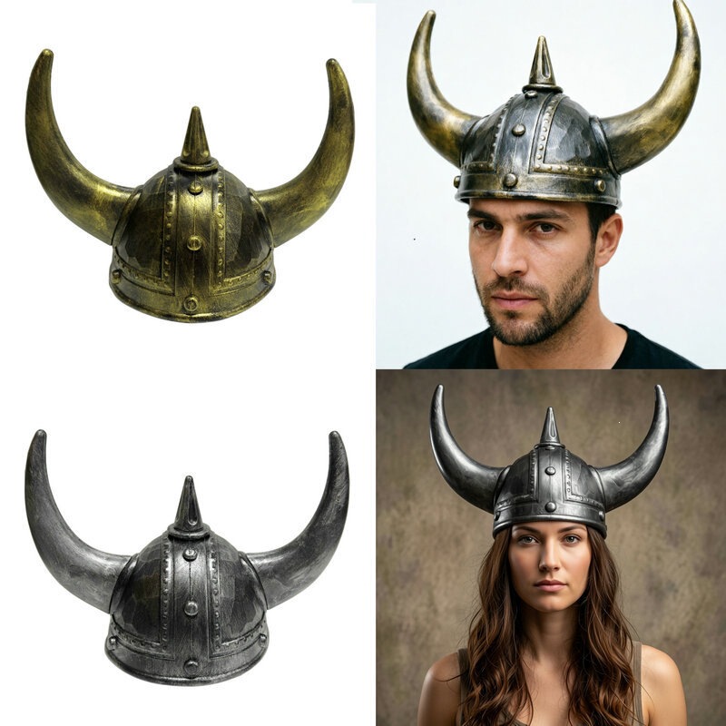 Viking Horned Helmet Pirate Warrior Helmet Roman Plastic Pirate Hat Stage Halloween Costume Viking Horned Helmet Pirate Warrior Helmet Roman Plastic Pirate Hat Stage Halloween Costume