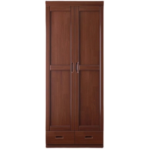Solid wood wardrobe two-door small apartment cabinet simple storage cabinet bedroom home double-door wardrobe adult wooden cabinet