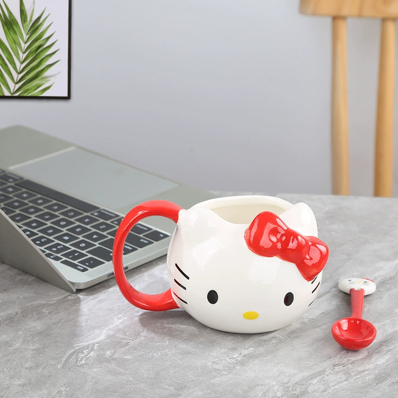 Паутина Hello Kitty, мультяшная милая вместительная керамическая чайная чашка