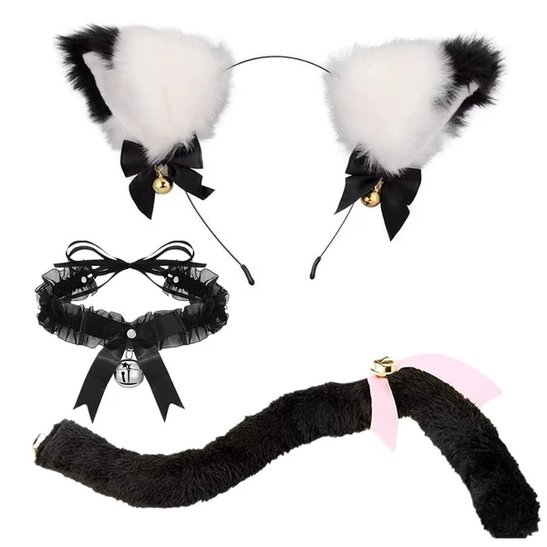 9# White black + black collar + black tail
