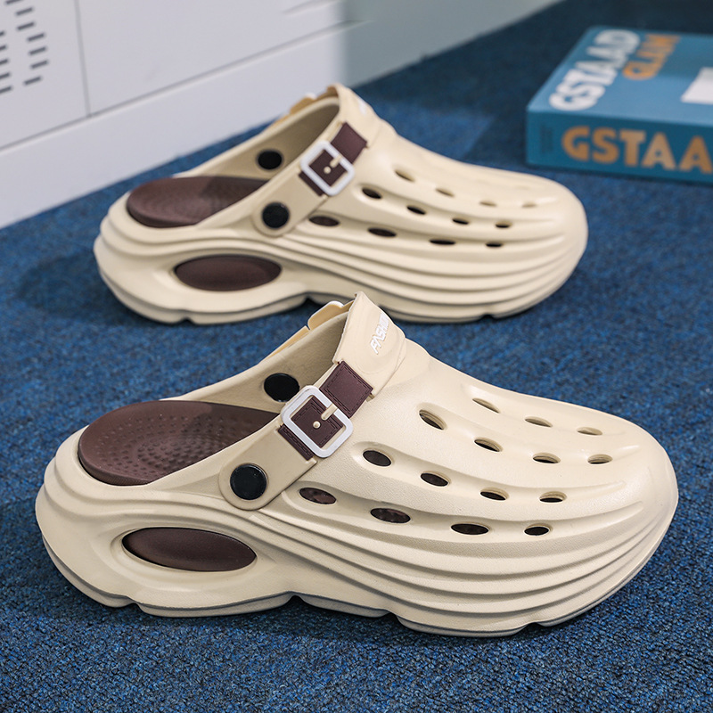 Primavera y verano 2025 hombres transpirables y cómodos a juego de colores tendencia moda casual todos los días zapatos con agujeros para hombres