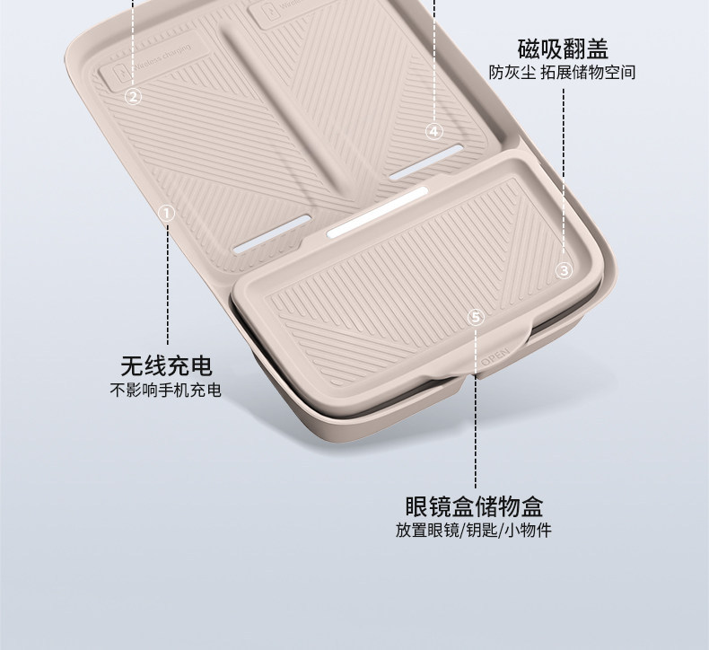Suitable for the Ideal i8i6, special wireless charging silicone mat for the central console, anti-slip protection for water cups, car interior accessories