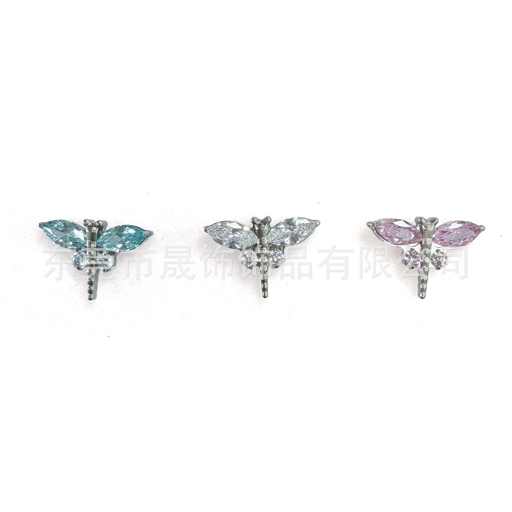 F136 Titanium 蜻蜓包 Studded Cubic Zirconia Labret Stud Ear 蜗钉 G23 Implant Grade Titanium 人体 Piercing Jewelry Helix Cartilage Stud