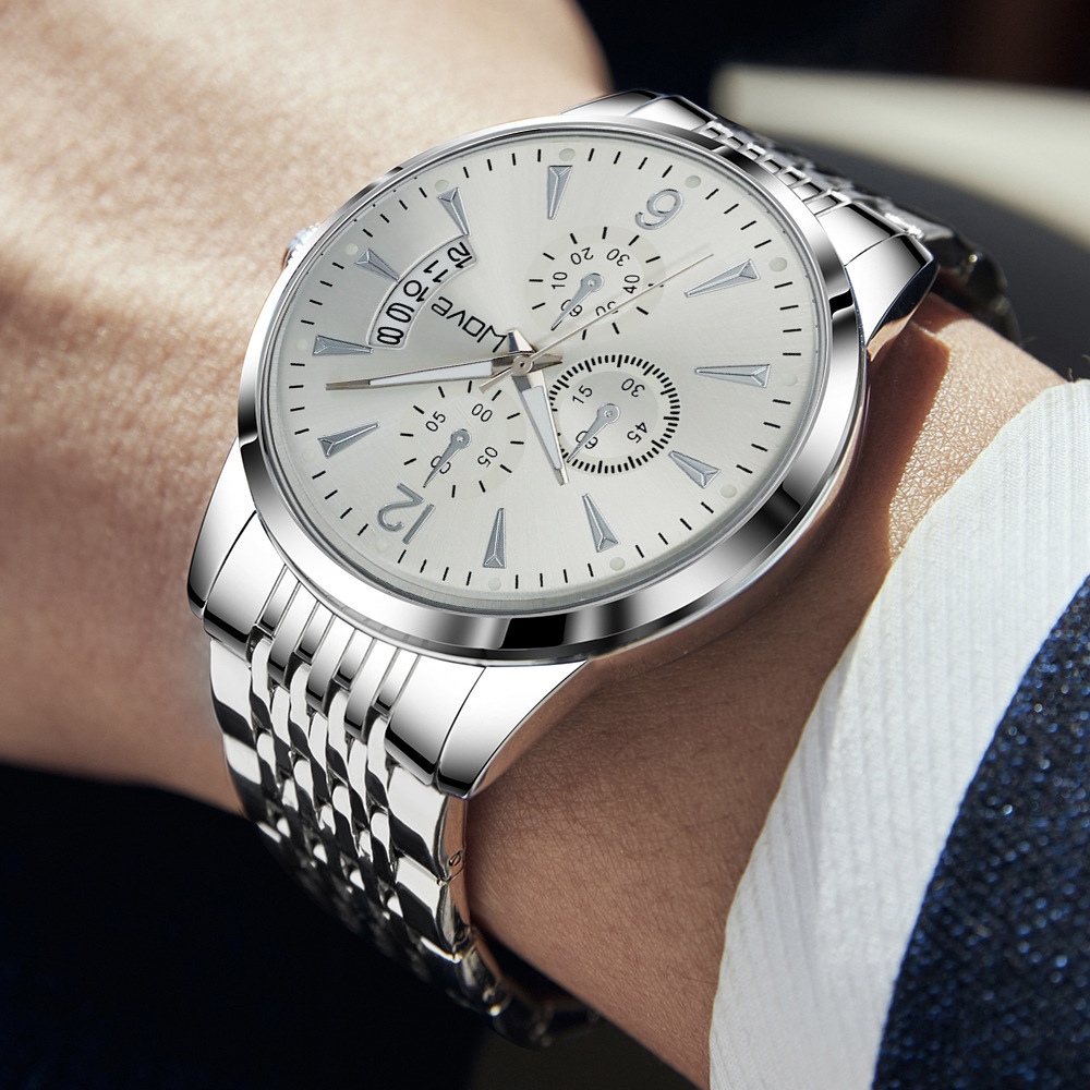 Men's Quartz Watch Business Calendar Multi-function Wristwatch_voghion.com
