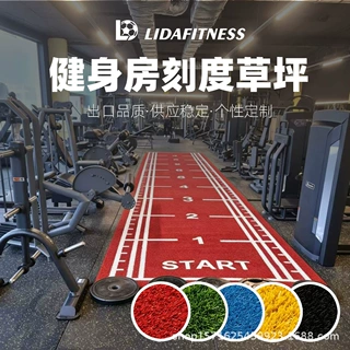 健身房草坪跑道白线草皮功能地毯LOGO私教运动跑步垫人造草户外