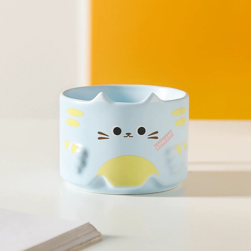 Стеклянная/стакан-купол? Stackable Cat Cartoon Mug Tower, 301–400 ml Cute Birthday Gift, 4 Colors