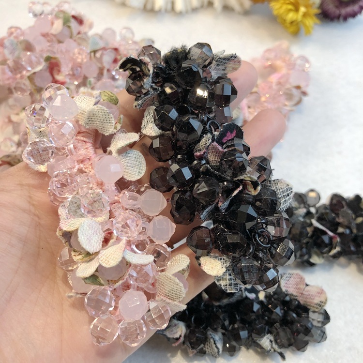 重工手工珠子花朵配饰辅料 韩国DIY饰品服装胸花鞋花发箍头饰花边