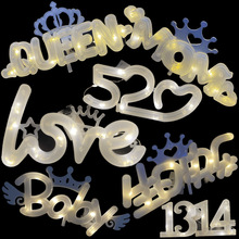 LOVE告白灯生日 520装饰字母灯花束蛋糕灯1314女王太阳能萤火虫灯