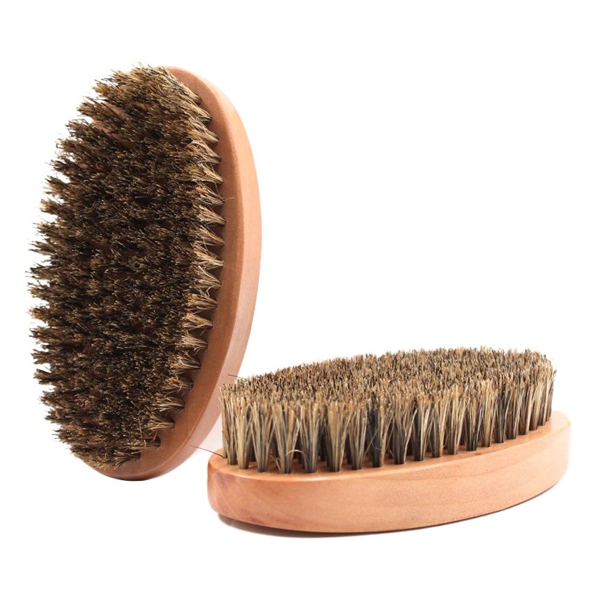 Fábrica al por mayor de los hombres cabeza de aceite forma peine del pelo cepillo de limpieza del cuello de cerdas de madera corte de pelo cepillo de limpieza de la barba