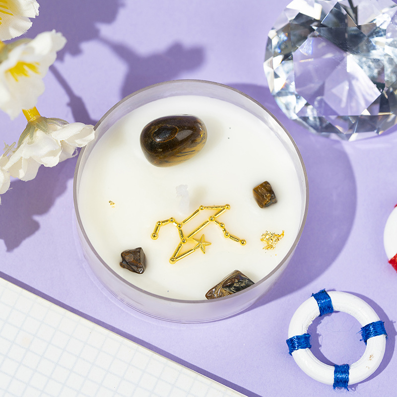 Constelación vela de Navidad estilo vela de aroma cera de soja sin humo taza de vela de caracoles de color caja de regalo