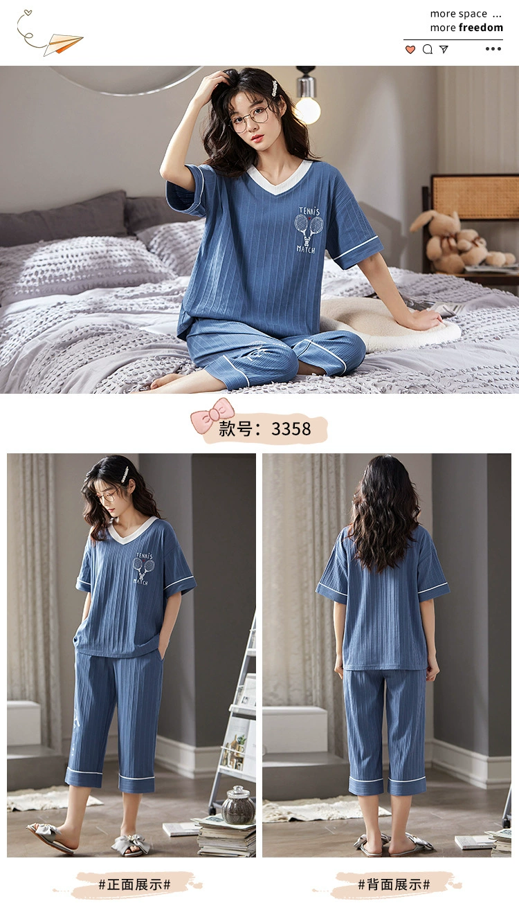 satin pajamas SLPBELY Summer Women's Sleep Lounge Pajamas Set Short Sleeved Women Pajama Set Cartoon Pyjamas Lovely Sleepwear M L XL XXL XXXL satin pajama set