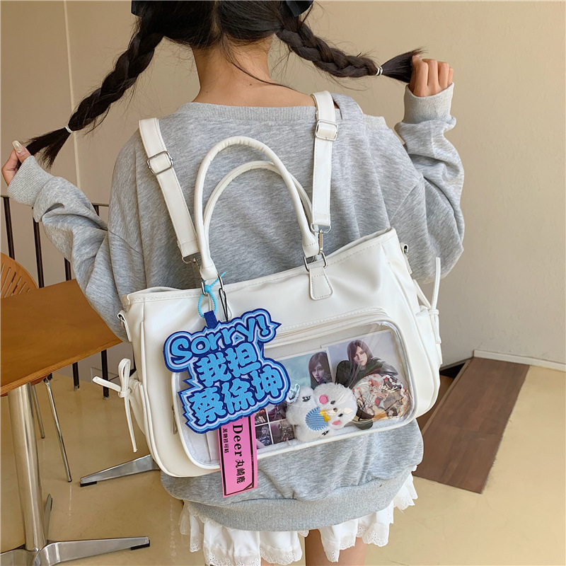2025 New Large-Capacity Commuter Shoulder Bag with Hidden Light Support Bag Tote Bag Simple Shoulder Crossbody Bag