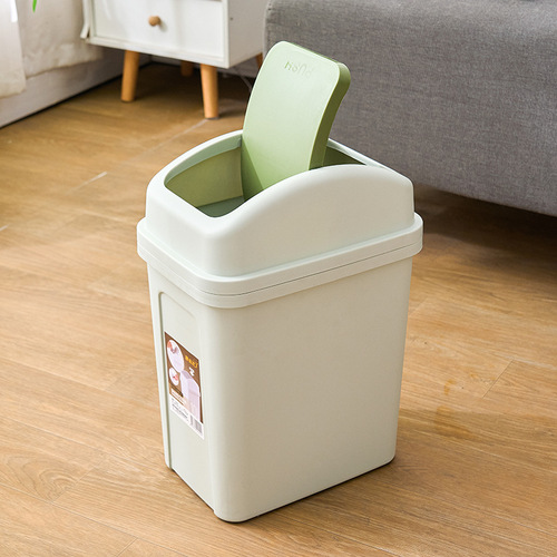 Creative Shaking Lid Trash Can Household Kitchen Large Capacity Garbage Bin Living Room Paper Basket Thick Plastic Trash Can