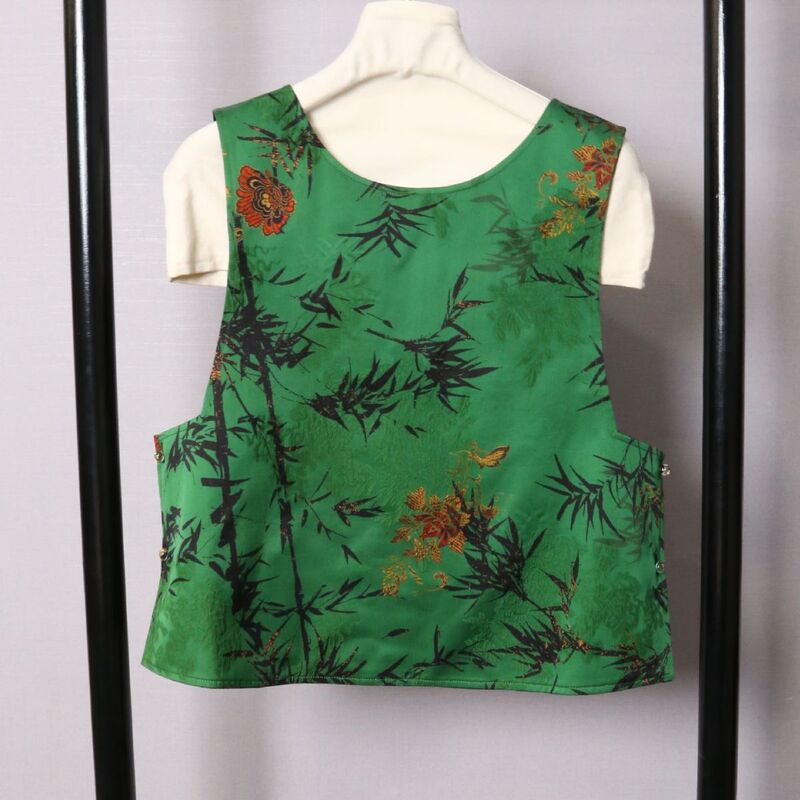 Spring and Summer New Chinese-Style Fragrant Cloud Silk Vest for Women, Loose-Fitting Mulberry Silk Embroidered Double-Sided Outerwear with National Style Embroidery