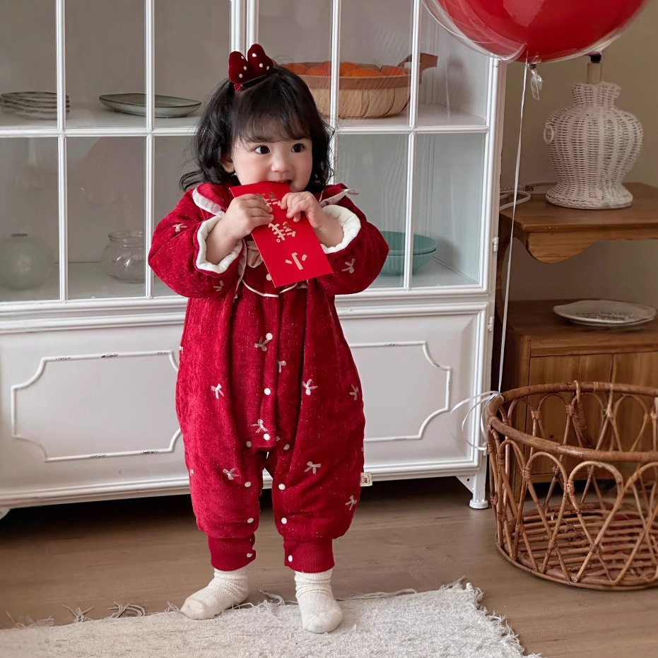 Ropa de bebé Ropa de otoño e invierno Ropa de una pieza de año nuevo para bebés y niños pequeños