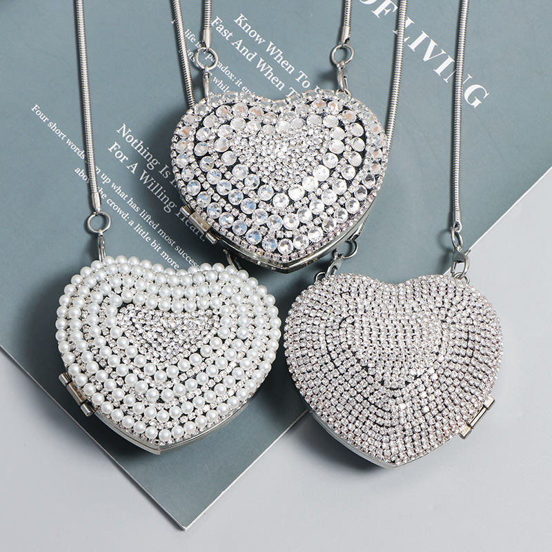 86g Weight Magnetic Buckle Closure Type Chain Strap Type Evening Bag Bags Type Casual, Party Occasion Acrylic Material Solid Color Pattern All Seasons Season Women's Gender Diamond Design Streetwear Style Heart-shaped, Square Shape Acrylic Solid Color Heart-shaped Square Evening Bags 6