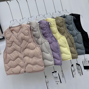 Children's Inner Wear down Vest for Boys and Girls, Baby, Small and Medium-Sized Kidsren, Winter Warm Layering, New National Standard 90 White Duck down