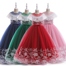 兒童禮服女童公主裙高端走秀蓬蓬裙聖誕節外貿跨境童裝定制演出服