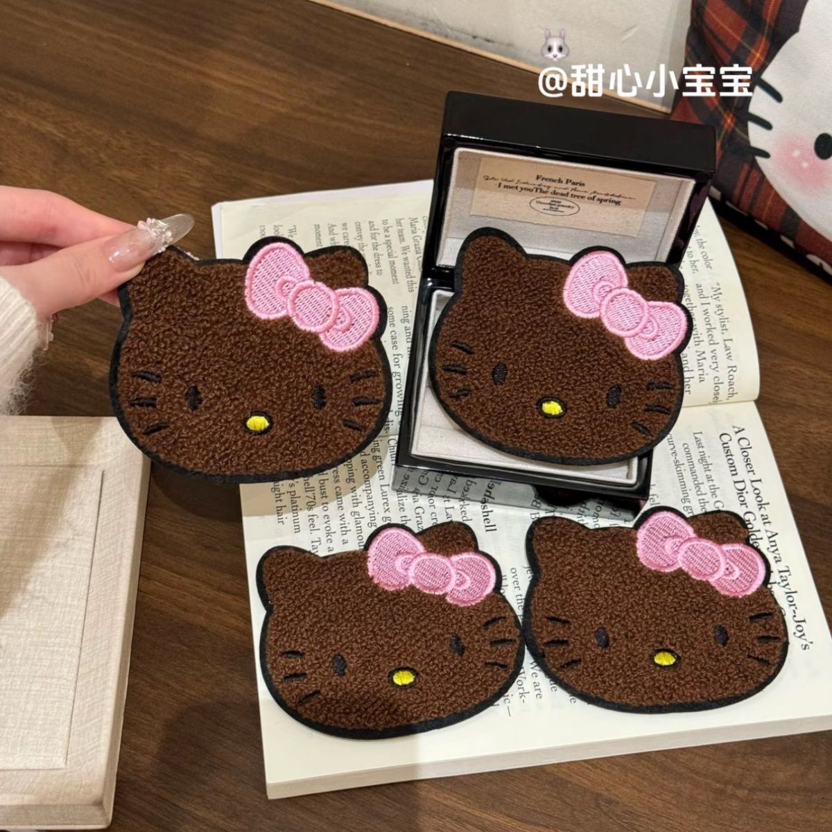New Cartoon Plush Embroidery Bangs Patch, Cute and Fun Embroidery for Side and Back of the Head, Seamless Magic Tape for Stray Hair