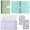 ✄-Embossed green (12 budget cards + 8 zipper bags + 2 word stickers)￡❤▒▬