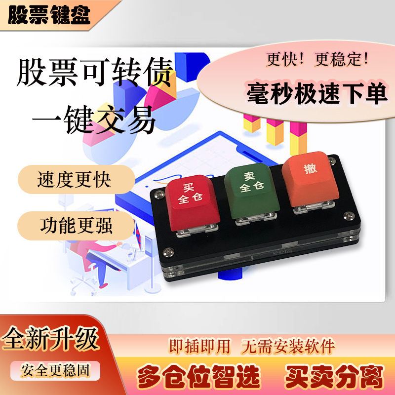 Simple Three-Key and Four-Key Mechanical Trading Keyboard, Customizable Shortcut Keys, Professional Trading Assistant for Financial Retail Traders