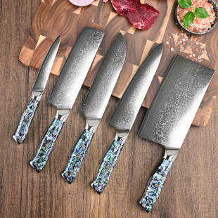 Damascus Steel Kitchen Knife Slicing Knife Chef's Special Meat Slicing Knife Household Kitchen Stainless Steel Knife Japanese Forging