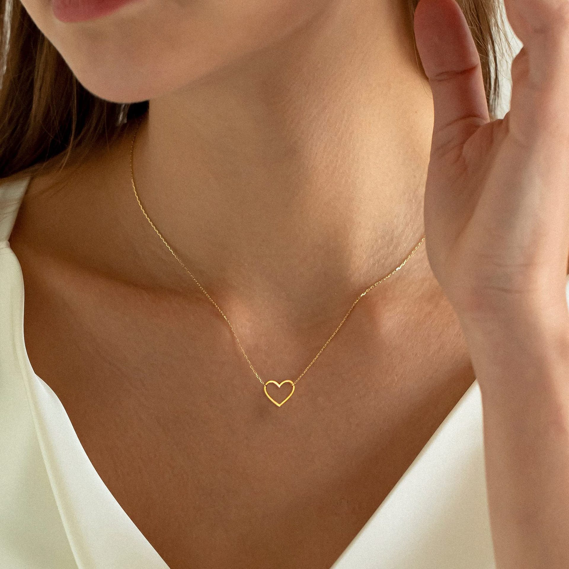 cable chain Chain Type Simple Style Heart Shape Stainless Steel Titanium Steel Plating Necklace