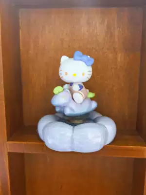 Jingdezhen Ceramic Kitty Cat Rotating Ornament Desktop Office Car Interior Decoration Creative Kt Cat (Car ornaments) - purple