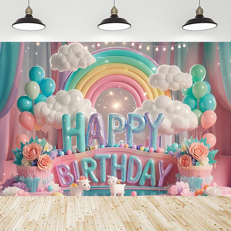 Fondo de cumpleaños para niños de unicornio transfronterizo fiesta de la pancarta de comercio exterior de Amazon fotografía de la tela de fondo accesorios de la foto