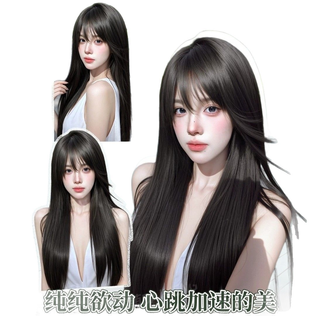 Connie Wig No Need for Hair Net, Voluminous Daily Black Lang Straight Hairpiece