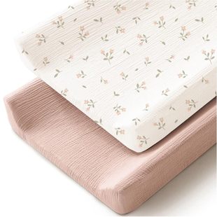 Cross-border explosions three-piece children's bed hat Amazon baby cotton yarn bed hat double-layer cotton sheets solid color wrinkle
