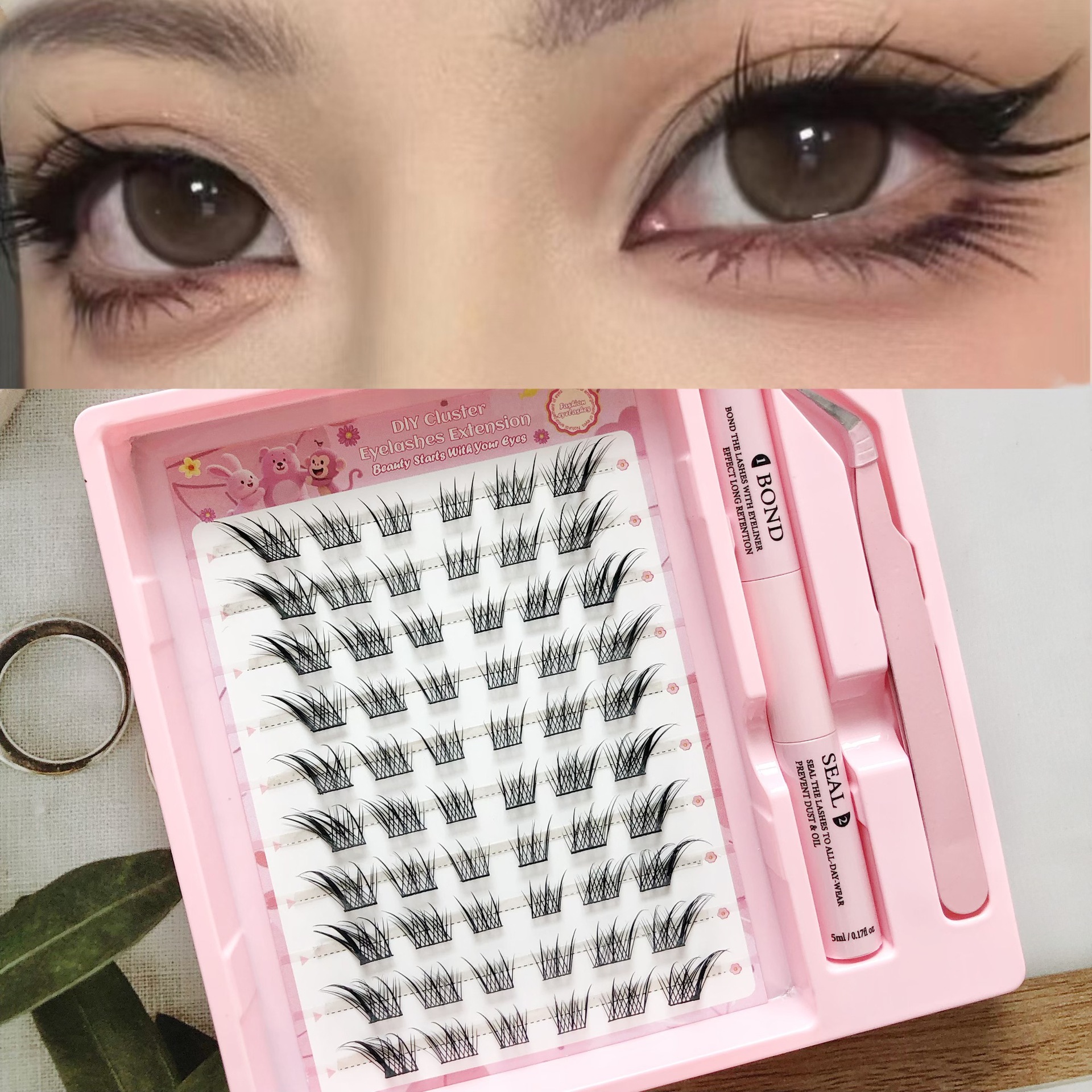 Conjunto de pestañas falsas transfronterizas de gran capacidad Fox Su Daji segmentación de pestañas animada atmósfera de pestañas falsas