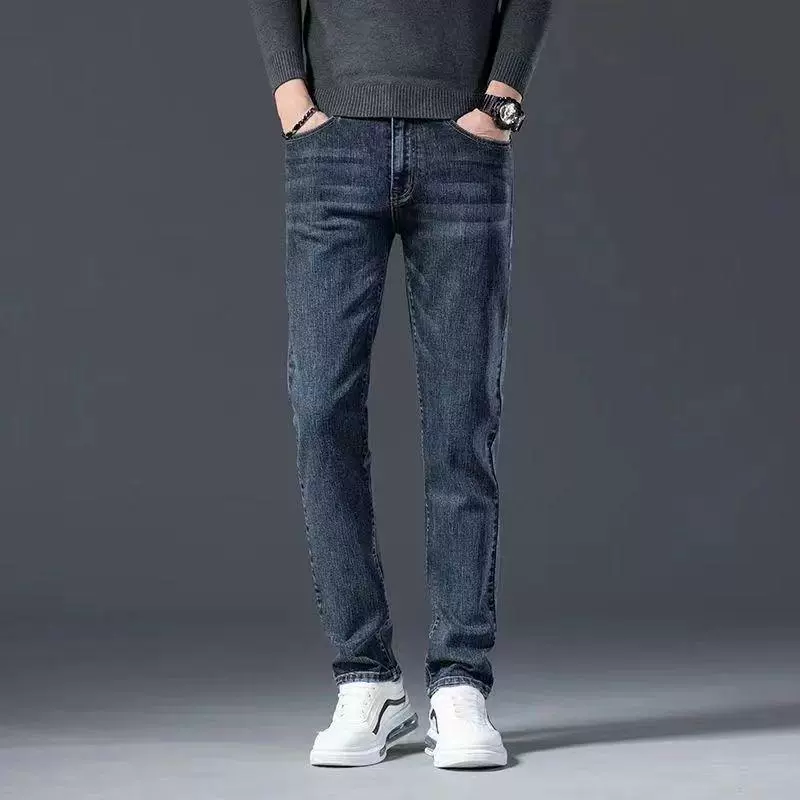Джинсы, брюки для отдыха, для подростков, свободный прямой крой, slim fit