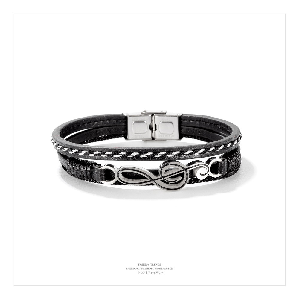 Hip-hop Style Multilayer Retro Woven Leather Bracelet display picture 2