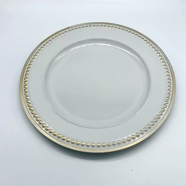 外贸批发婚礼酒店派对一次性圆形装饰塑料盘charger plate