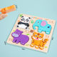 Wooden Stereo Puzzle Four-in-One Montessori Early Education Puzzle Children Animal Traffic Early Education Cognitive Toys Wholesale