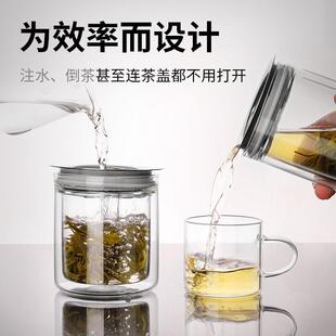 Εlazy Tea Making Station for One Person to Drink Tea Set with Tea and Water Separated Glass Teapot