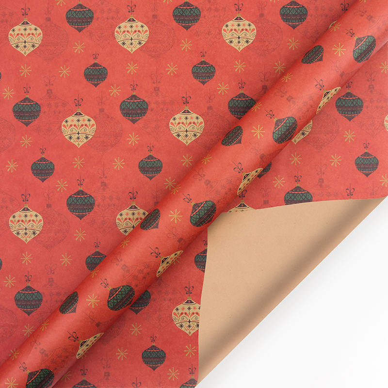 Papel de regalo estilo retro para regalos de Navidad, papel kraft, caja de regalo para fiestas, materiales de embalaje transfronterizos de nuevo estilo.