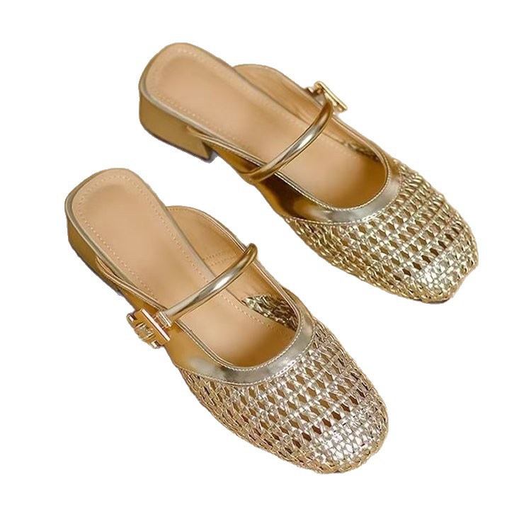 Baotou de talón grueso, Mary Jane, zapatillas para niños, vestido hueco con falda, verano de 2026, nuevas zapatillas frías. image 6