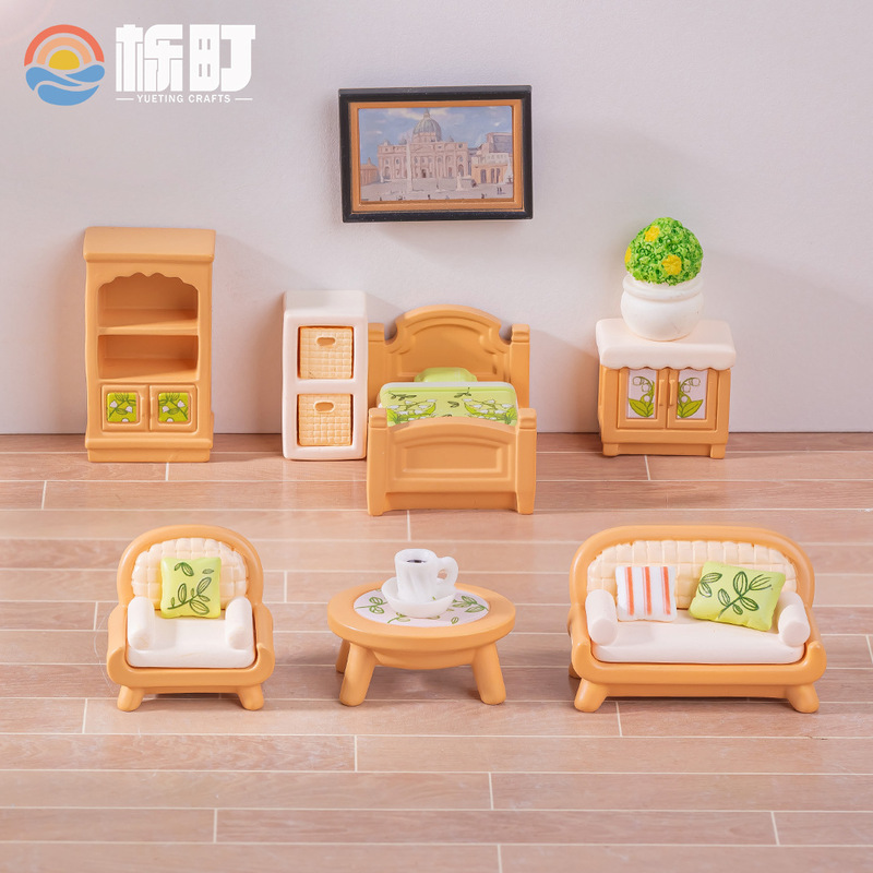 Micro-Landscape Simple and Creative Chinese-Style Furniture Living Room Ornaments Doll House DIY Decorations Miniature Resin Small Ornaments