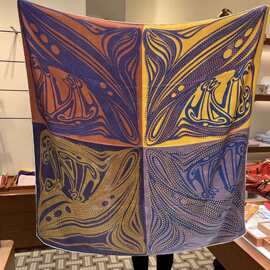 设计款双面真丝羊毛丝巾女2025秋冬140丝毛方巾小众百搭丝毛披肩