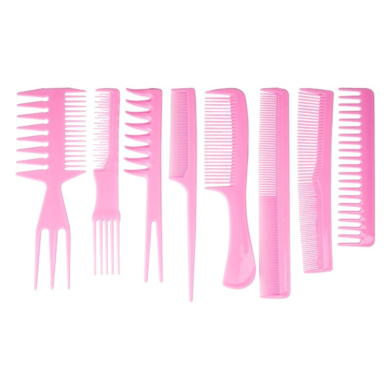 Color plástico PVC de ocho piezas de masaje peine de modelado peine de 8 piezas peine combinación traje peine Comercio exterior transfronterizo exclusivo
