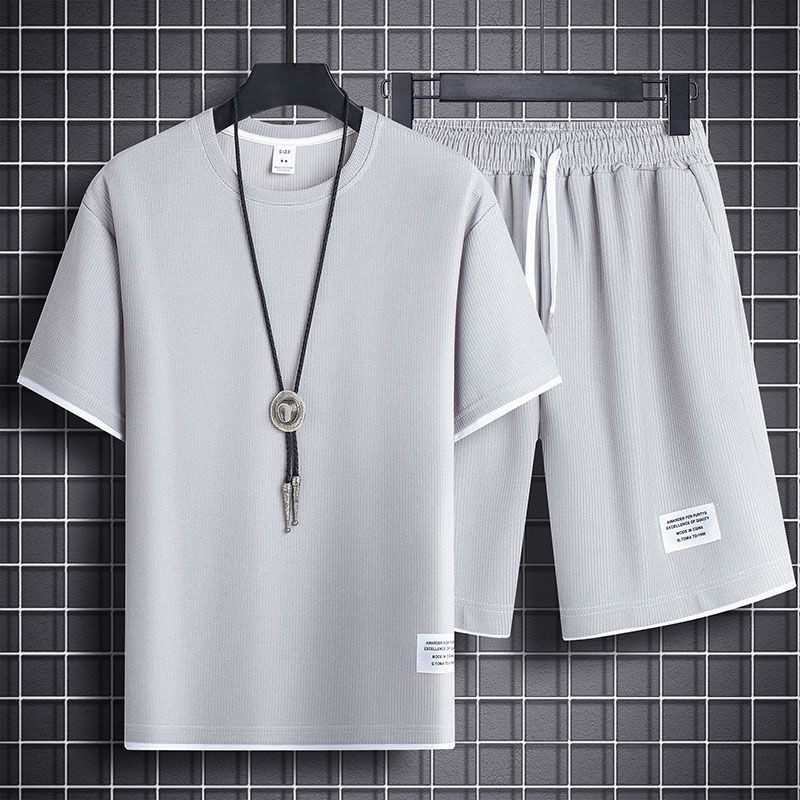 waffle 8 color suit light gray
