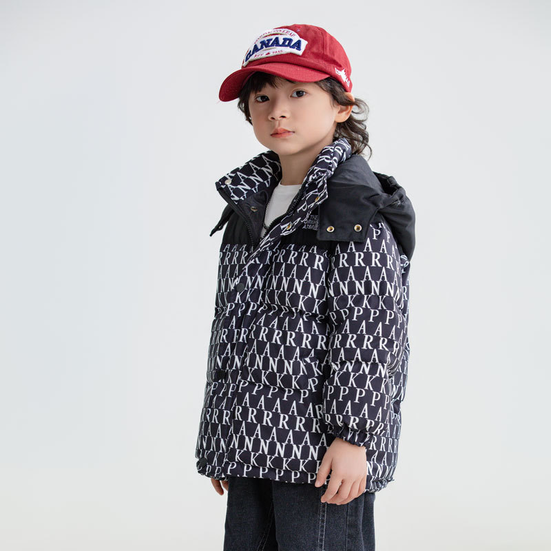 2023. aasta uus laste lühike, keskmise kuni suure suurusega poiste ja tüdrukute talvemantel valge pardiudusulgedega_voghion.com