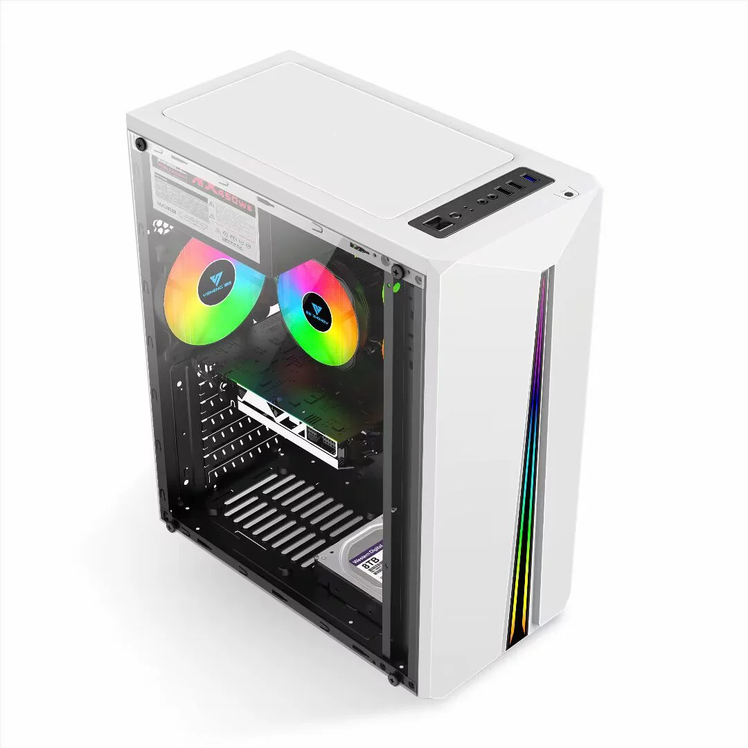 Игровой корпус Meteor Shower 6, белый — RGB-подсветка на боку, USB 3.0