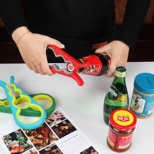 Multifunctional four-in-one cap opener, anti-slip can opener, four-position bottle opener, cap screwing device, manufacturer wholesale