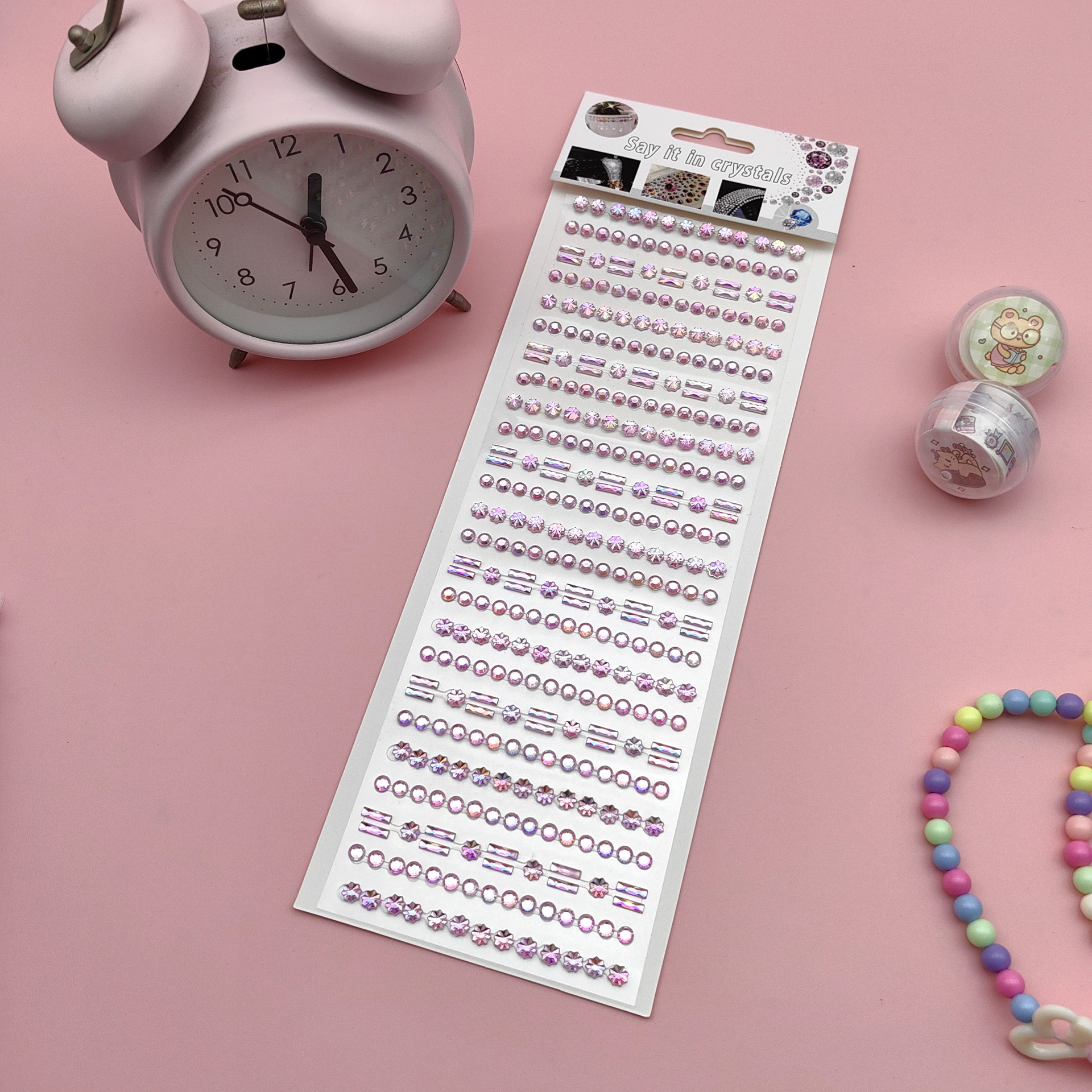 Coloridas pegatinas de flores de hielo para niños gema de diamantes de color AB pegatinas de cristal acrílico de juguete princesa pequeñas pegatinas al por mayor