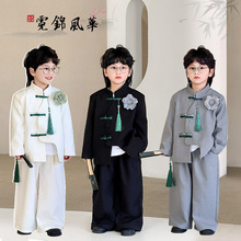 男童新中式唐装2025春季儿童复古外套汉服宝宝国风唐装套装潮