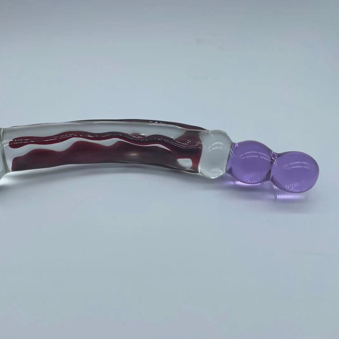 紫色三节球双头仿真阳具